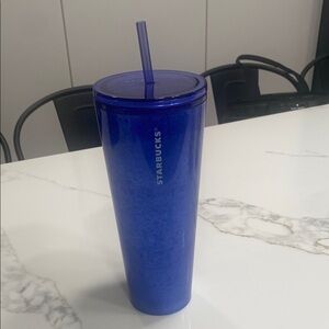 NWT Starbucks Blue Tumbler with Straw 24oz